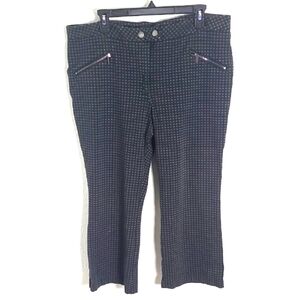 Time & Tru Dark Gray & Green  Checkered Ankle Pants with Zipper Accents, Size 18
